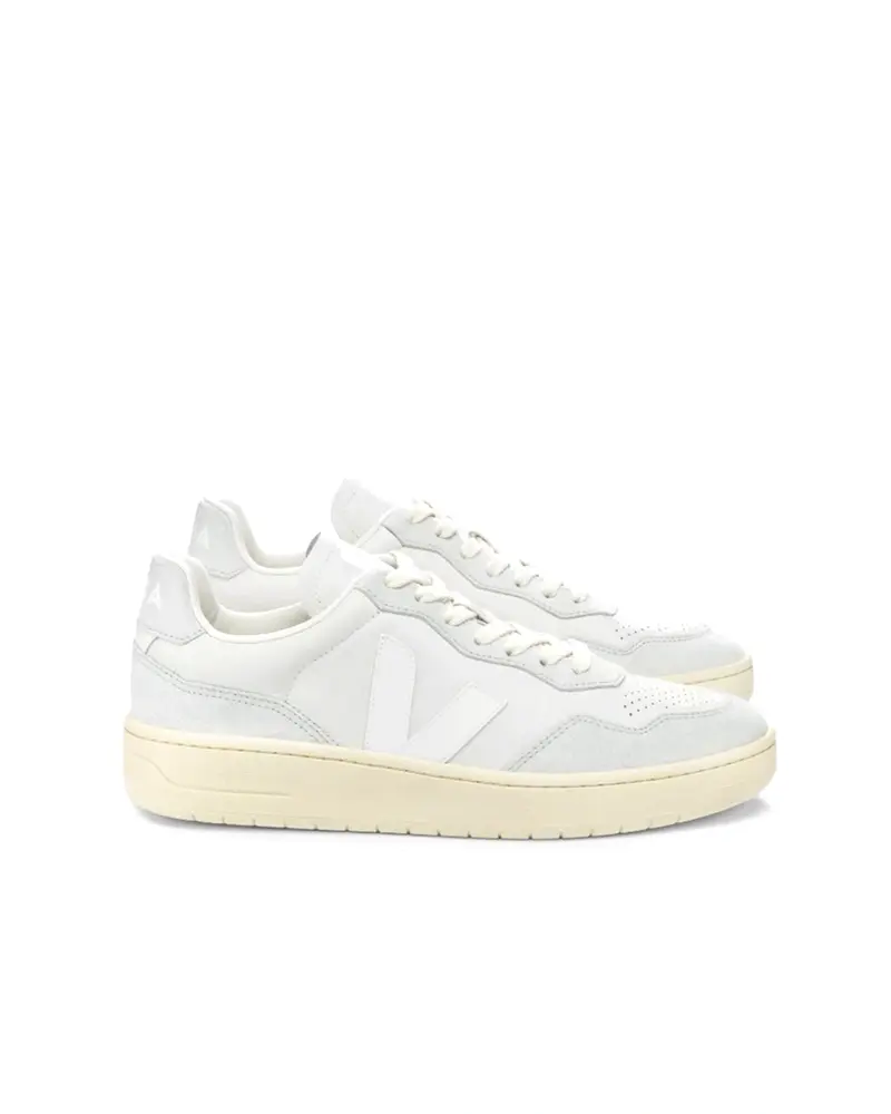 Veja V-90 Leather Gravel White