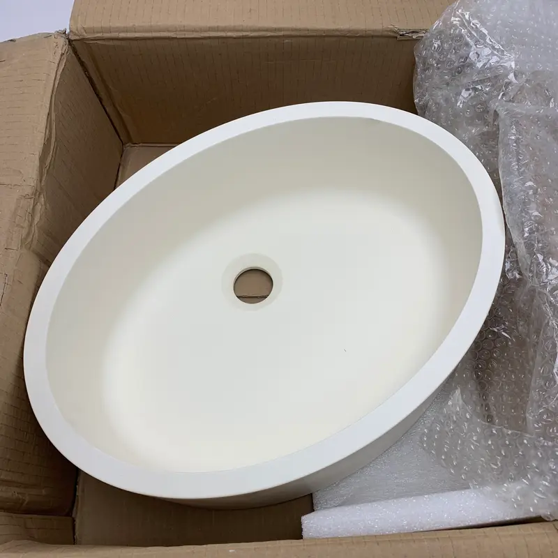 VetroFreddo 0303567 white glass sink elegant oval design