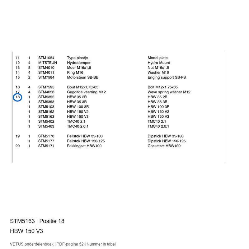 Vetus HBW 150 V3 - STM5163