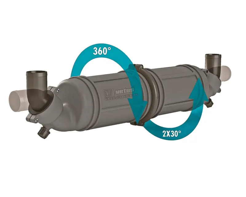 Vetus NLPH75 exhaust waterlock | muffler 75 mm rotatable