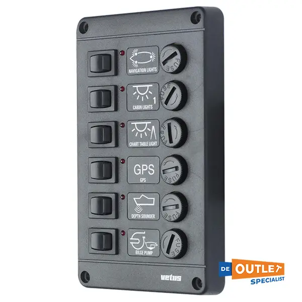 Vetus P6 6 function 24V switch panel - P6F24