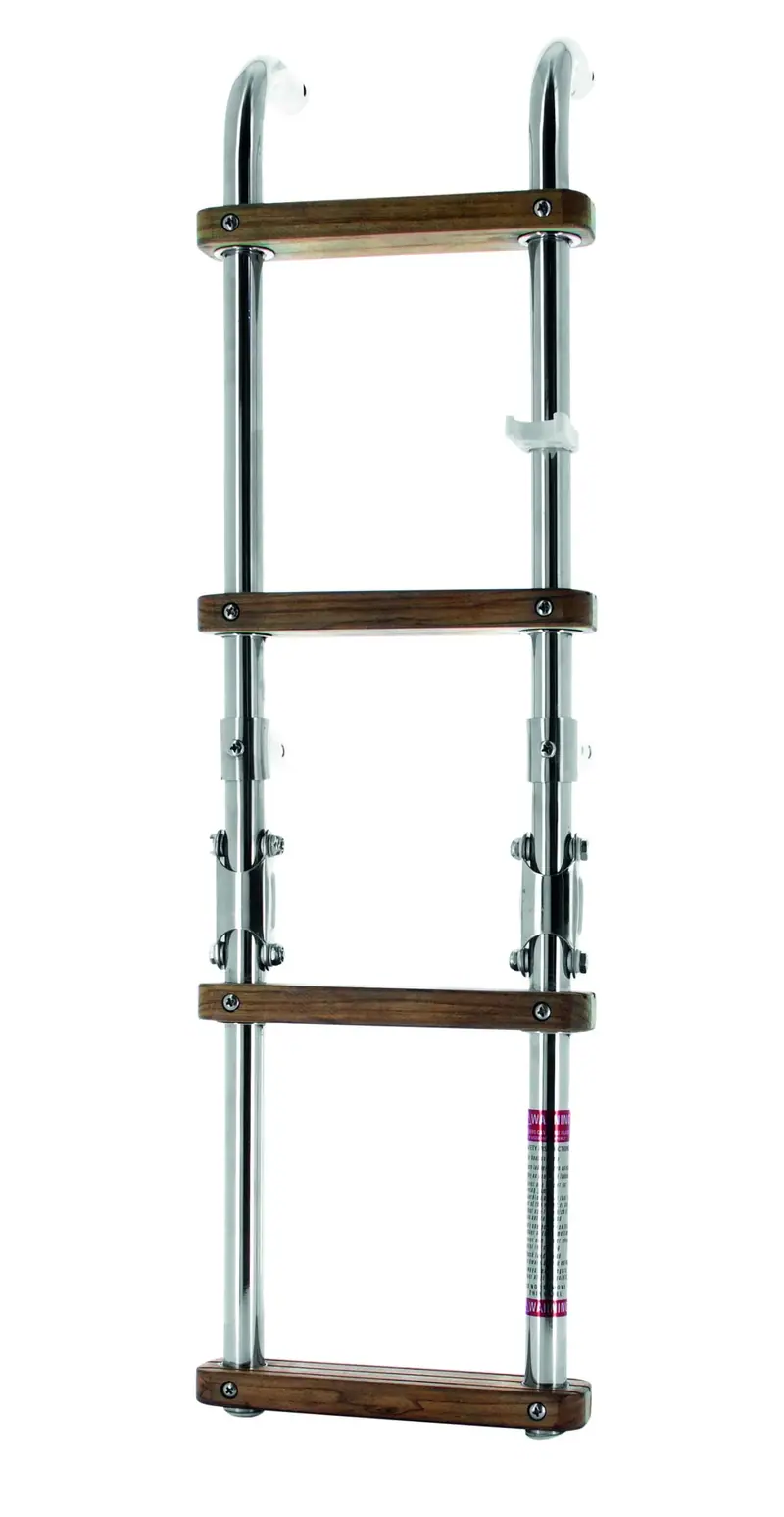 Vetus SLFM4A bathing ladder foldable 4 steps with teak