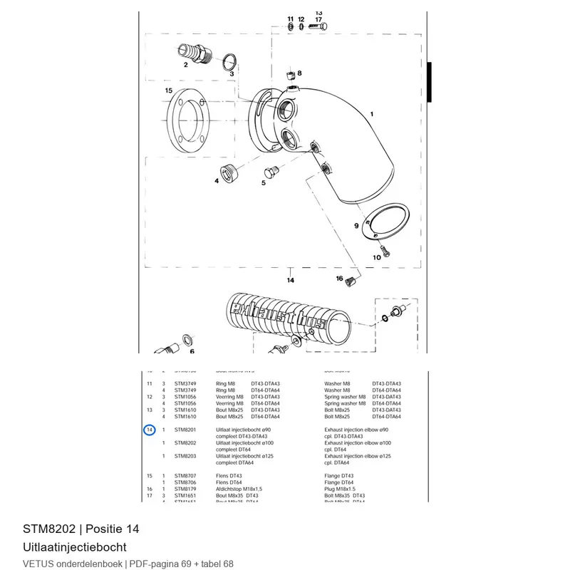 Vetus Uitlaatinjectiebocht - STM8202