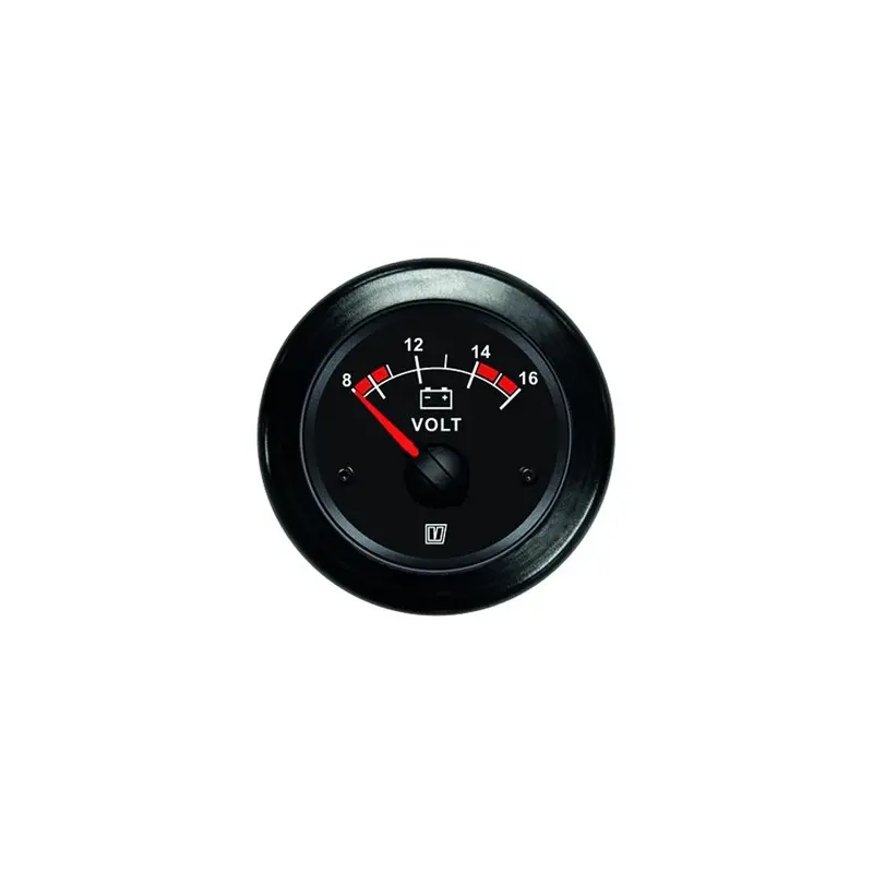 Vetus Voltmeter, zwart, 12 V - VLT12B