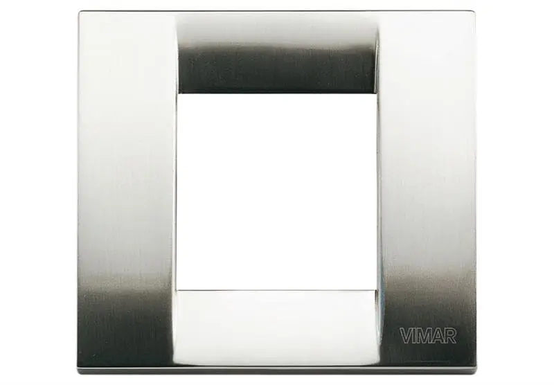 Vimar 17092.34 1-2 module brushed nickel electric mounting plate