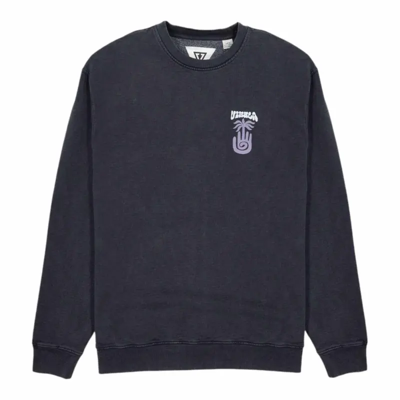 Vissla Aquemini Crew Neck Washed Fleece Black