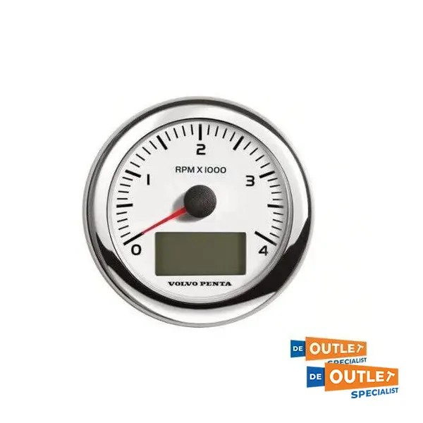 Volvo Penta EVC Tachometer 4000 rpm white - 21628167