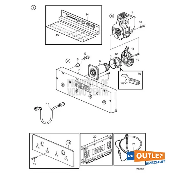 Volvo Penta IS1050 automatic interceptor kit complete 12/24V - 21875625