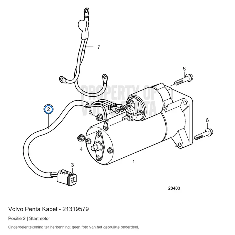 Volvo Penta kabel - 21319579 (gebruikt)