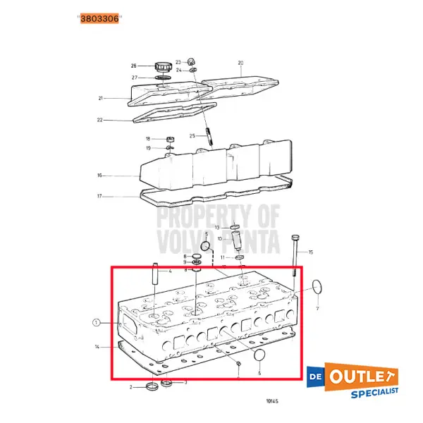 Volvo Penta TAMD31M cilinderhead used - 3803306