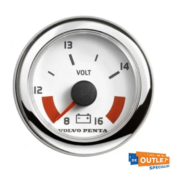 Volvo Penta Voltmeter 8-16v white - 881658